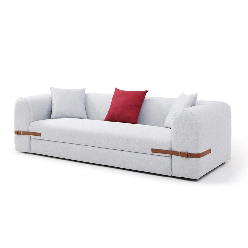 3-Seater Upholstered Sofa Mutiple Color Loveseat Couch with Pillows