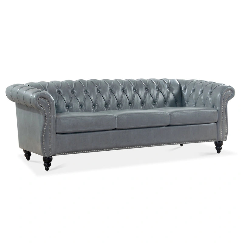 84.65 Rolled Arm Chesterfield 3 Seater Sofa