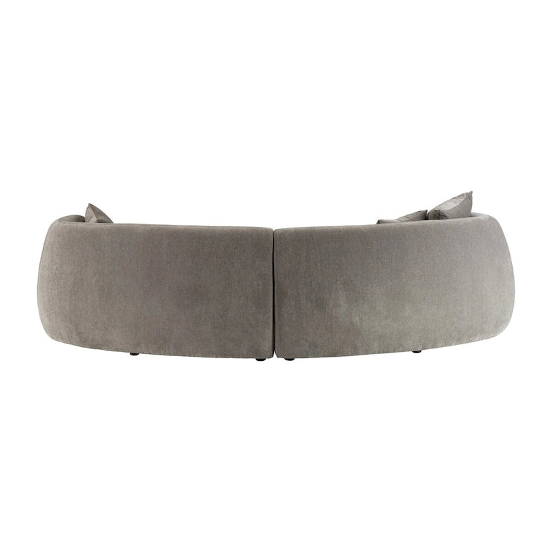 Sagebrook Home Neutral Modern 4 Seat Rectangle Curved Sofa - 117 x 49 x 31