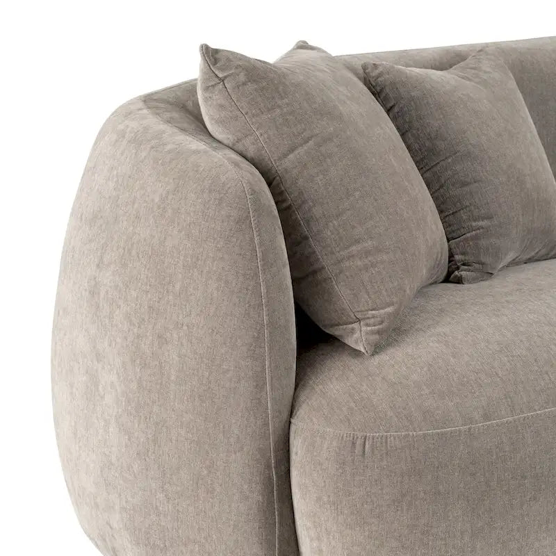 Sagebrook Home Neutral Modern 4 Seat Rectangle Curved Sofa - 117 x 49 x 31