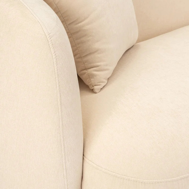 Sagebrook Home Neutral Modern 4 Seat Rectangle Curved Sofa - 117 x 49 x 31