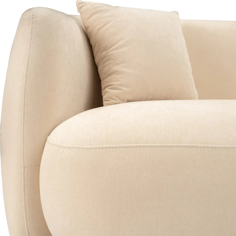 Sagebrook Home Neutral Modern 4 Seat Rectangle Curved Sofa - 117 x 49 x 31