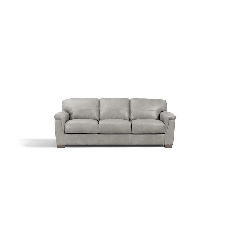 HomeRoots 91 Gray Leather Sofa With Black Legs - 91