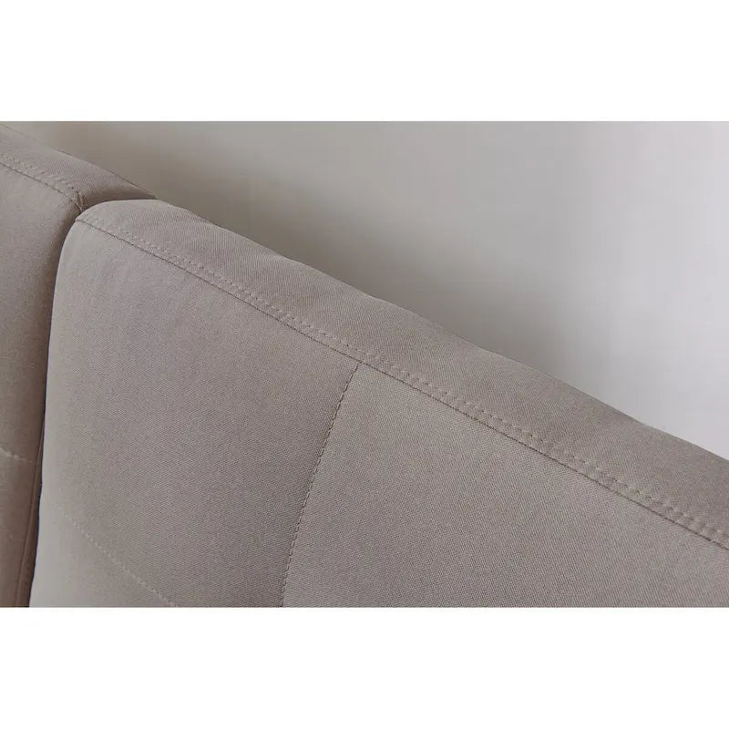 Convertible Sofa Bed Futon with Solid Wood Legs Linen Fabric Musterd Green