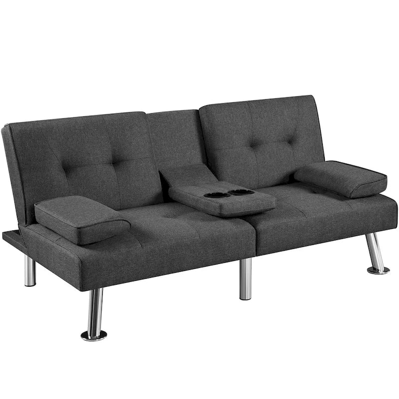 Divano Letto Futon Convertibile in Tessuto Yaheetech