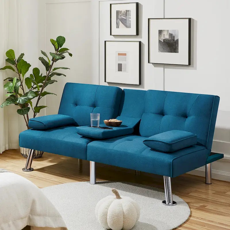 Divano Letto Futon Convertibile in Tessuto Yaheetech