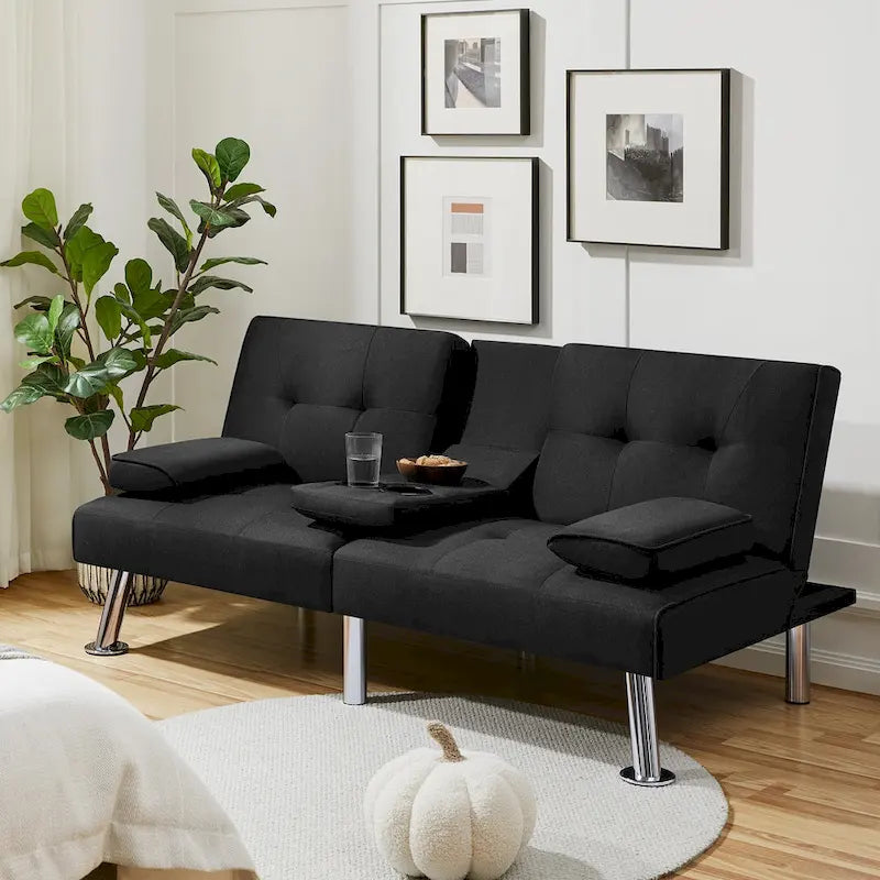 Divano Letto Futon Convertibile in Tessuto Yaheetech