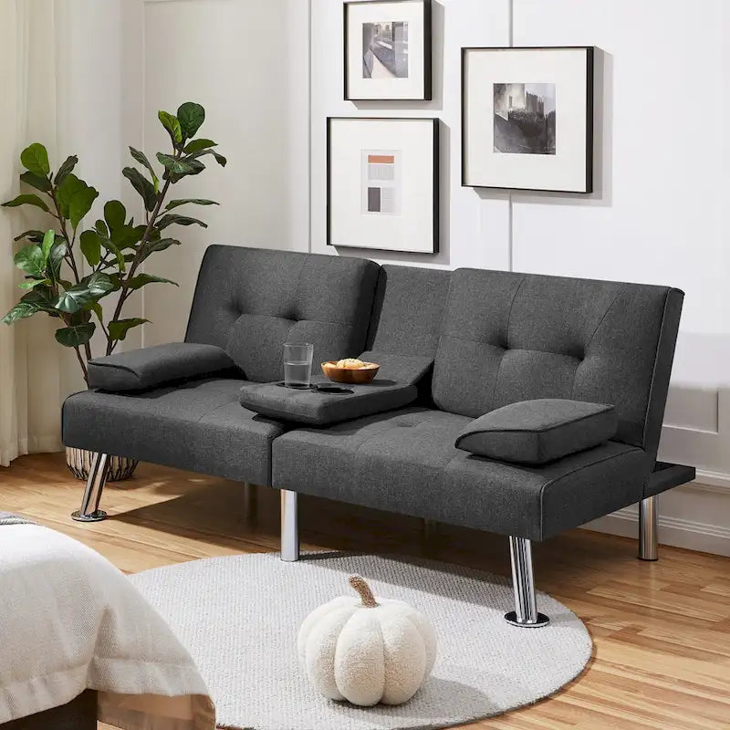 Divano Letto Futon Convertibile in Tessuto Yaheetech