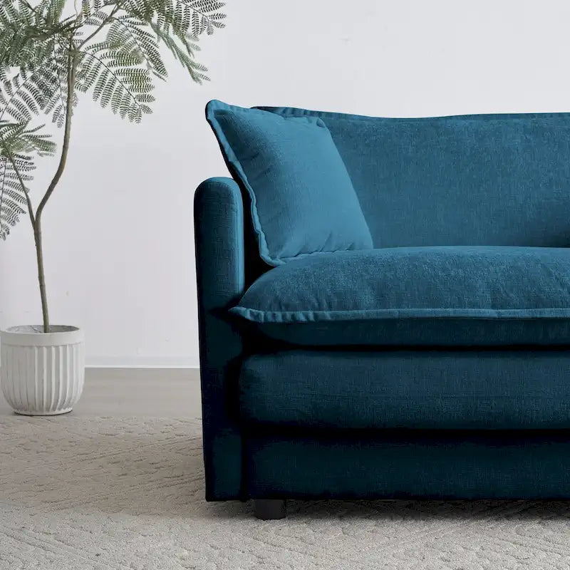 3-Piece Sofa Set Oversized Sofa Comfy Chenille Deep Seat Sofa Couch with 2 Loveseat and 3 Seater Sofa