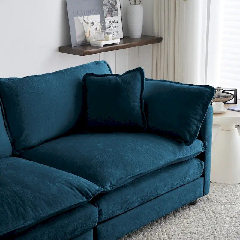 3-Piece Sofa Set Oversized Sofa Comfy Chenille Deep Seat Sofa Couch with 2 Loveseat and 3 Seater Sofa