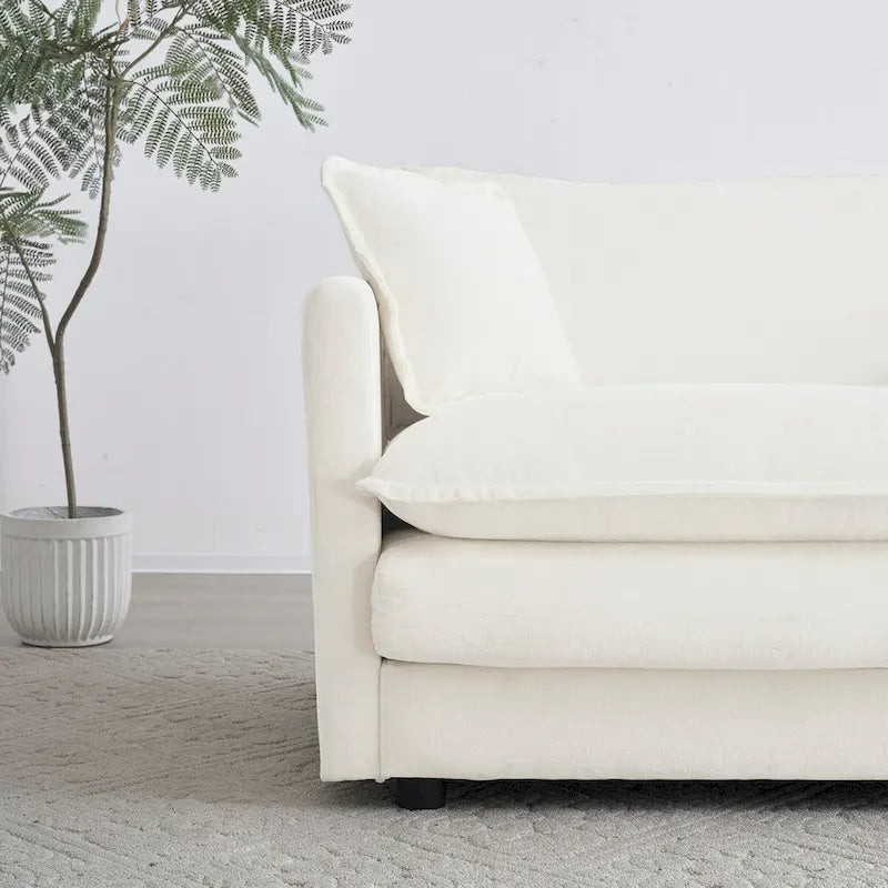 3-Piece Sofa Set Oversized Sofa Comfy Chenille Deep Seat Sofa Couch with 2 Loveseat and 3 Seater Sofa