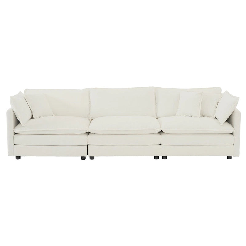 3-Piece Sofa Set Oversized Sofa Comfy Chenille Deep Seat Sofa Couch with 2 Loveseat and 3 Seater Sofa