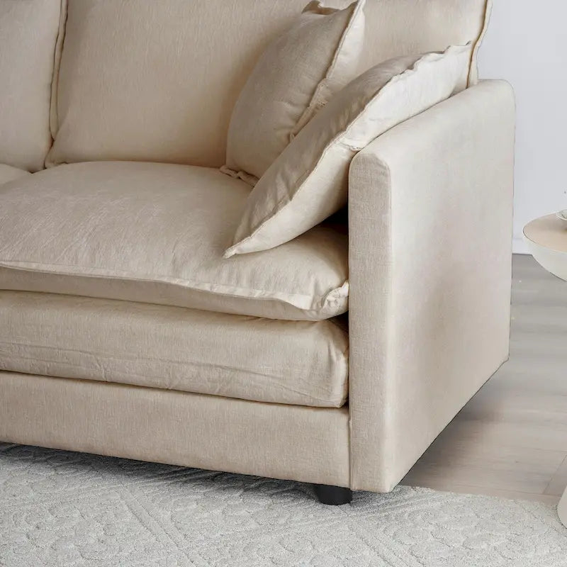 3-Piece Sofa Set Oversized Sofa Comfy Chenille Deep Seat Sofa Couch with 2 Loveseat and 3 Seater Sofa