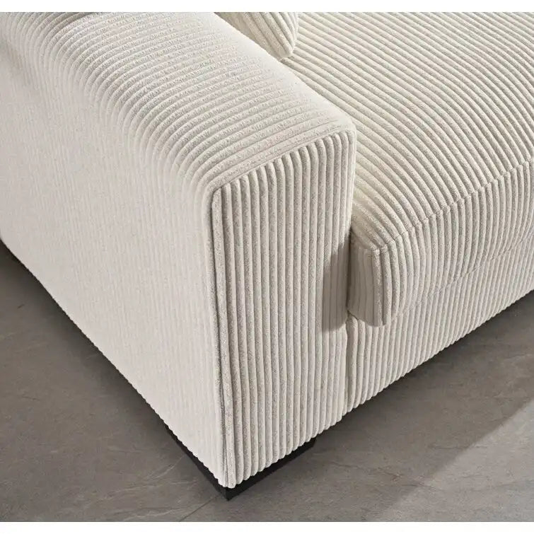 Chaise longue US Pride Furniture Luxe oversize in morbido tessuto a coste per soggiorno e camera da letto