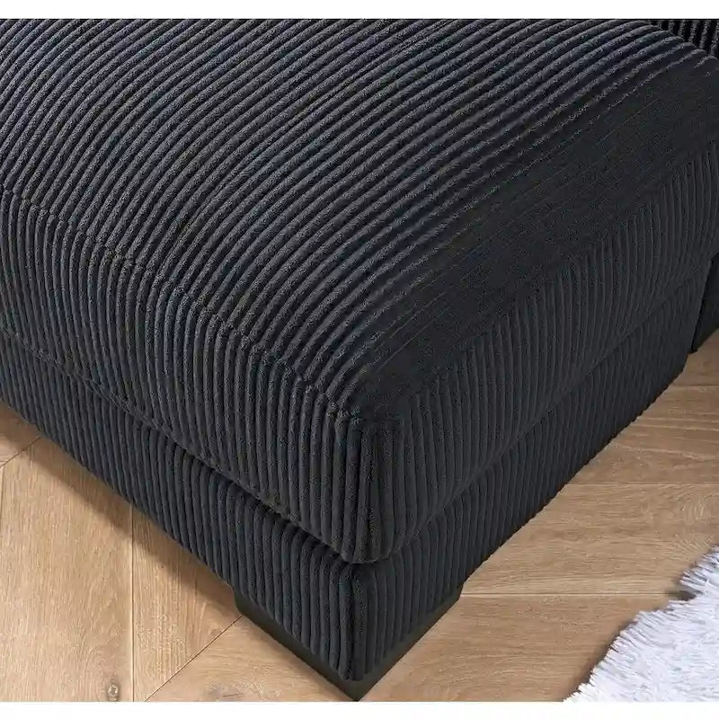 Chaise longue US Pride Furniture Luxe oversize in morbido tessuto a coste per soggiorno e camera da letto