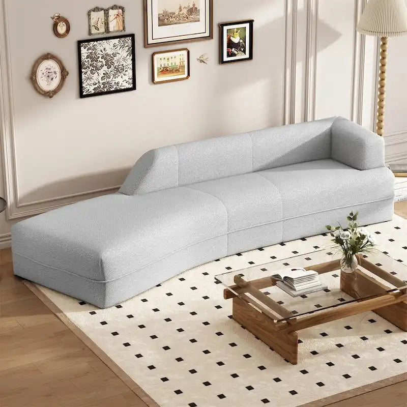 Curved Chaise Lounge Modern Indoor Sofa
