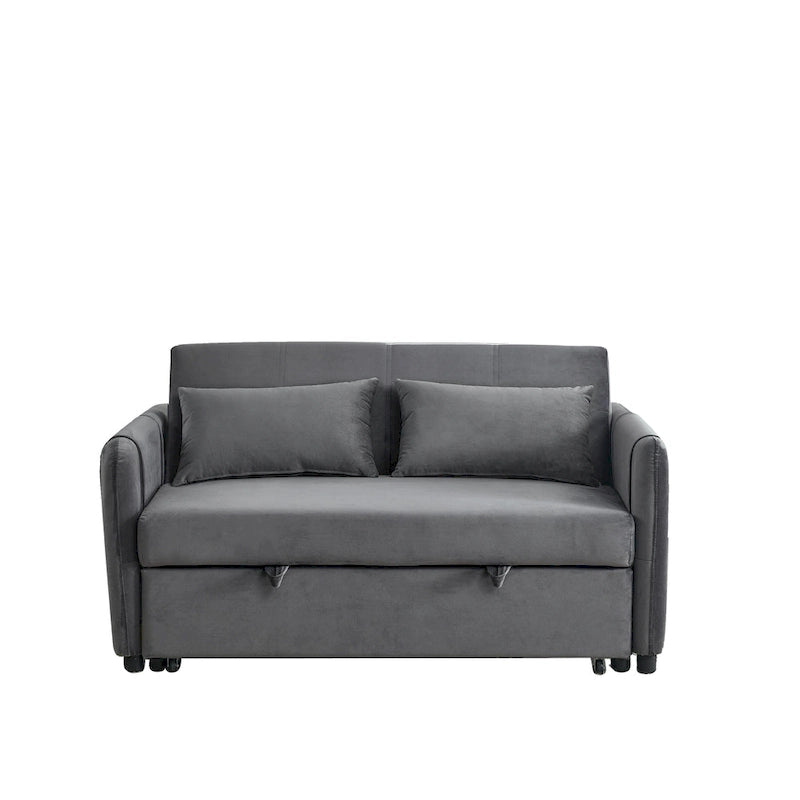 3-in-1 Versatile Velvet Double Sofa with Pullout Bed