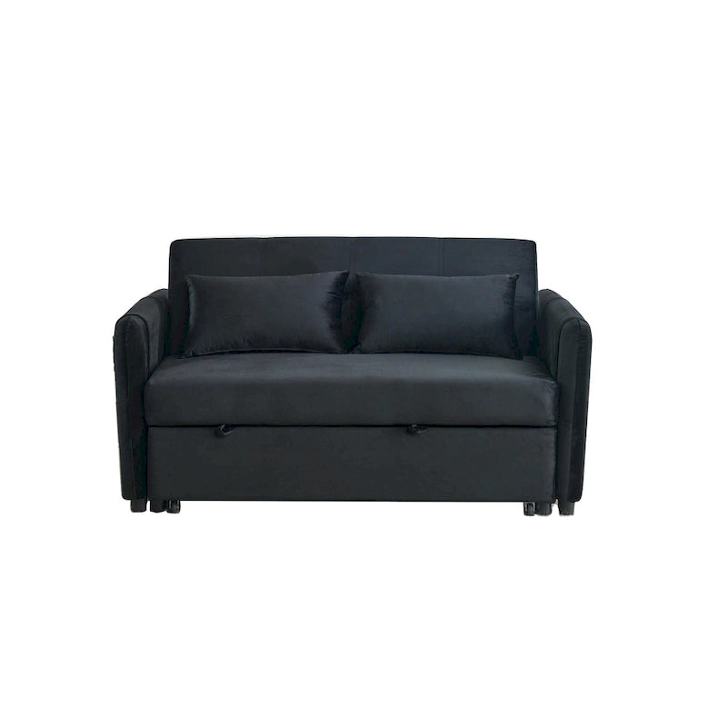 3-in-1 Versatile Velvet Double Sofa with Pullout Bed