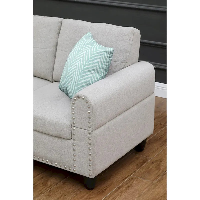 Alger 98 Wide Left Hand Facing Sofa & Chaise with Ottoman