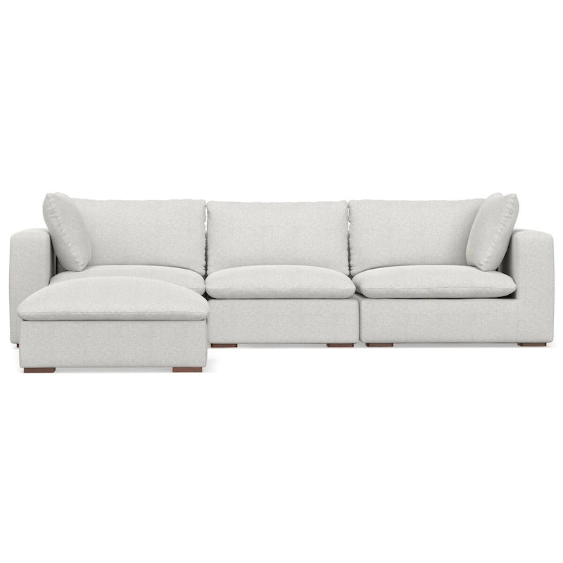 WYNDENHALL Marlee 3-Seater Modular Sofa and Ottoman Set in Velvety Chenille Performance Fabric