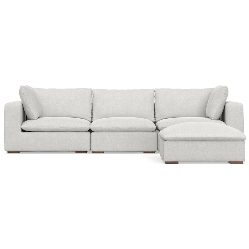 WYNDENHALL Marlee 3-Seater Modular Sofa and Ottoman Set in Velvety Chenille Performance Fabric