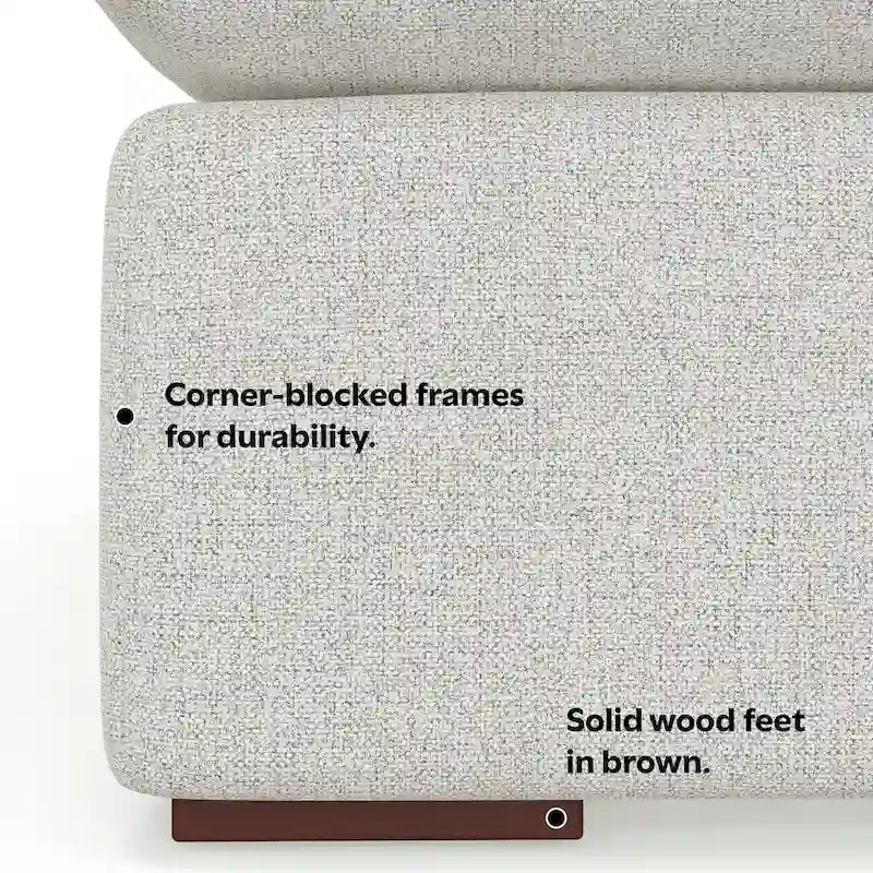 WYNDENHALL Marlee 3-Seater Modular Sofa and Ottoman Set in Velvety Chenille Performance Fabric