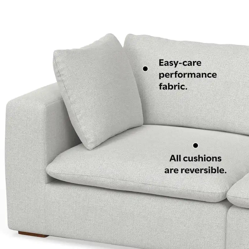 WYNDENHALL Marlee 3-Seater Modular Sofa and Ottoman Set in Velvety Chenille Performance Fabric