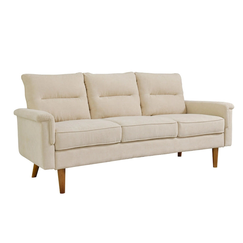 OVIOS Fluffy Cushion Wood Leg Indoor Sofa