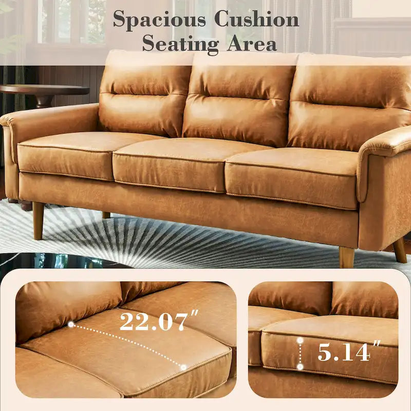 OVIOS Fluffy Cushion Wood Leg Indoor Sofa