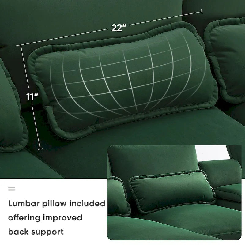 Divano a U 123*55 con console, portabicchieri e porte USB, set divano letto imbottito a 6 posti simmetrico con chaise longue