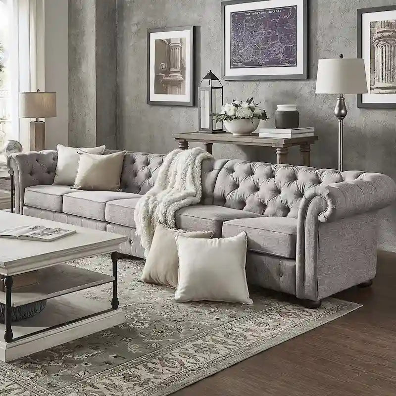 Sufà Knightsbridge extra twil Chesterfield griż ċar minn iNSPIRE Q Artisan