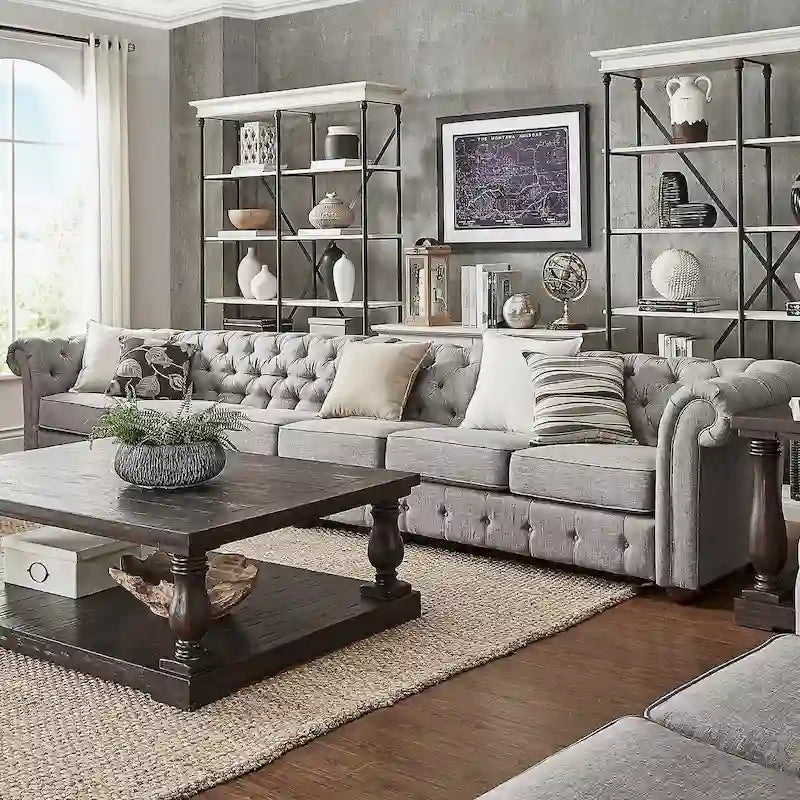 Sufà Knightsbridge extra twil Chesterfield griż ċar minn iNSPIRE Q Artisan