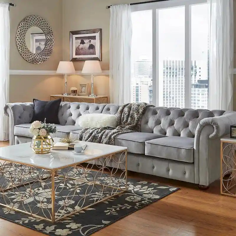 Sufà Knightsbridge extra twil Chesterfield griż ċar minn iNSPIRE Q Artisan