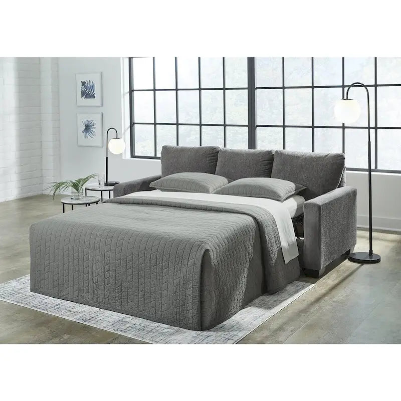 Divano letto Signature Design by Ashley Rannis color peltro - 85W x 40D x 39H