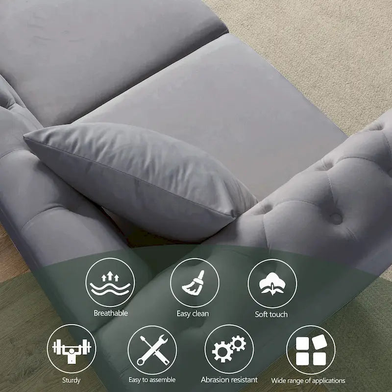 3-Seater Chesterfield Upholstered Tufted Sofa with Rolled Arms and Nailhead
