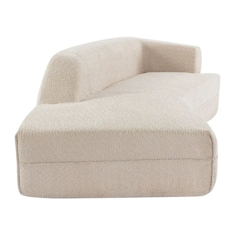 109.4 Chaise longue curva moderna per interni, divano per soggiorno, beige
