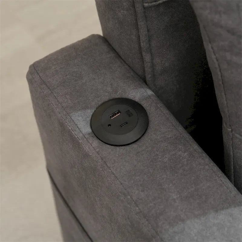 Poltrona convertibile futon estraibile 3-in-1 con porte USB