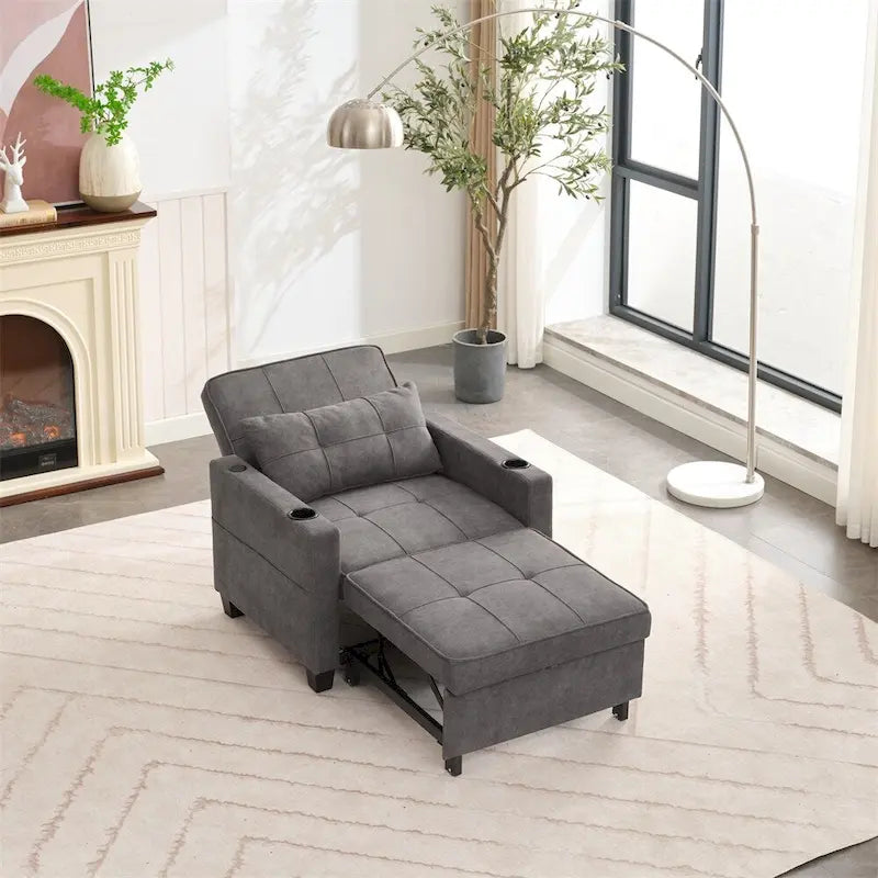 Poltrona convertibile futon estraibile 3-in-1 con porte USB