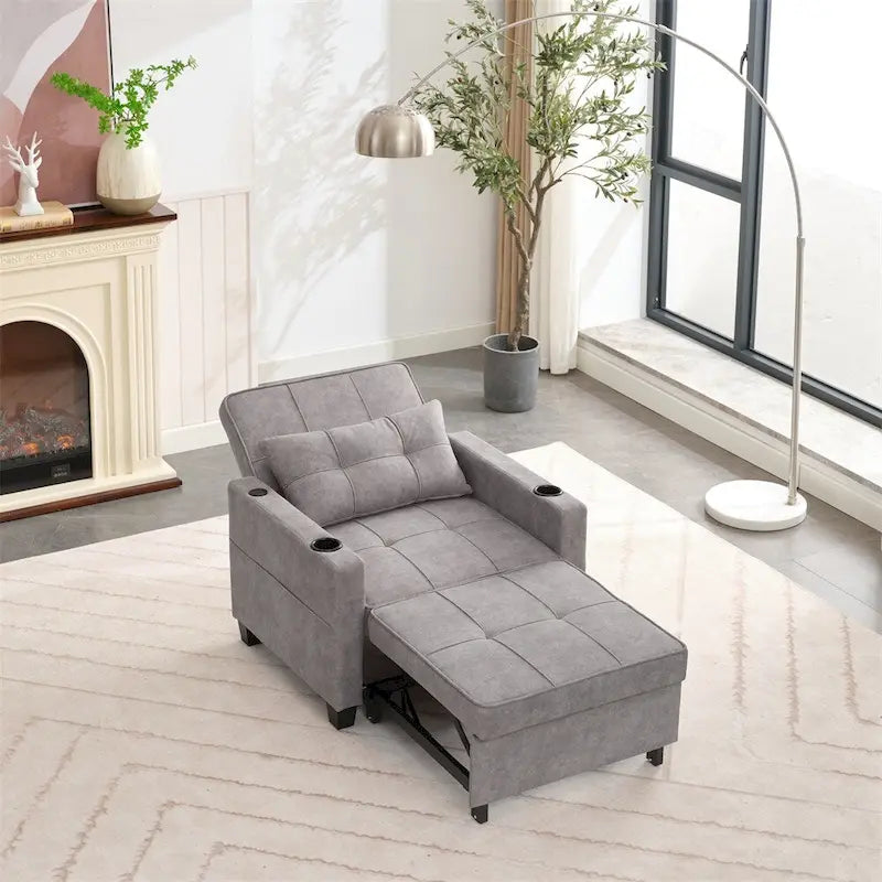 Poltrona convertibile futon estraibile 3-in-1 con porte USB
