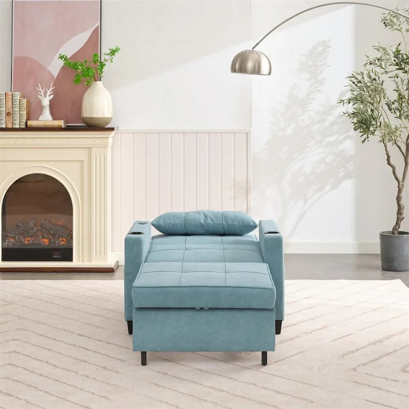Poltrona convertibile futon estraibile 3-in-1 con porte USB