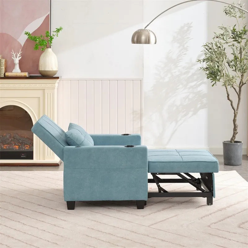 Poltrona convertibile futon estraibile 3-in-1 con porte USB