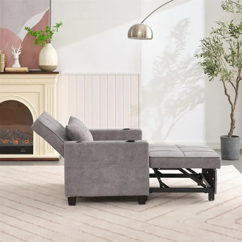 Poltrona convertibile futon estraibile 3-in-1 con porte USB