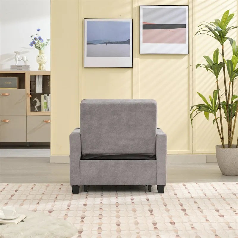 Poltrona convertibile futon estraibile 3-in-1 con porte USB
