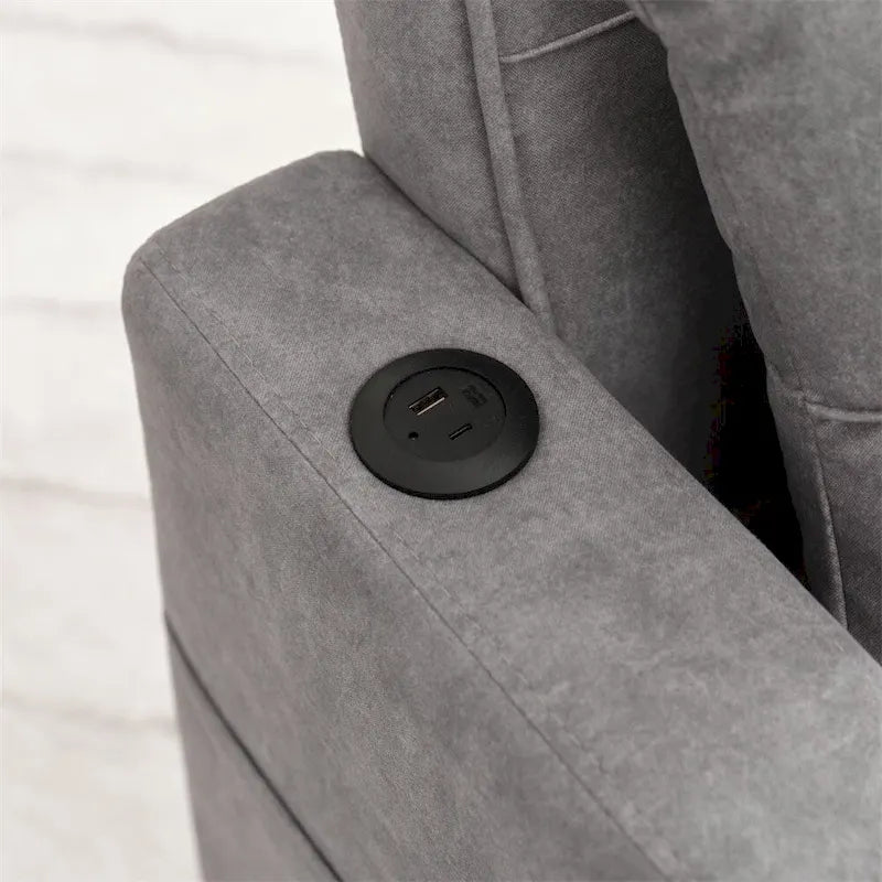 Poltrona convertibile futon estraibile 3-in-1 con porte USB