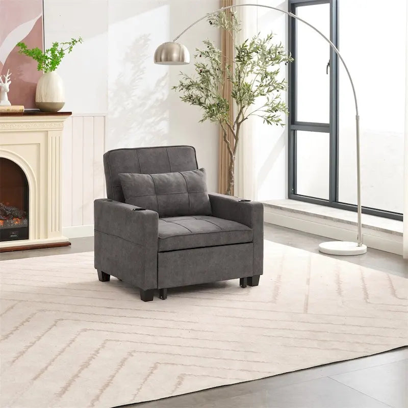 Poltrona convertibile futon estraibile 3-in-1 con porte USB