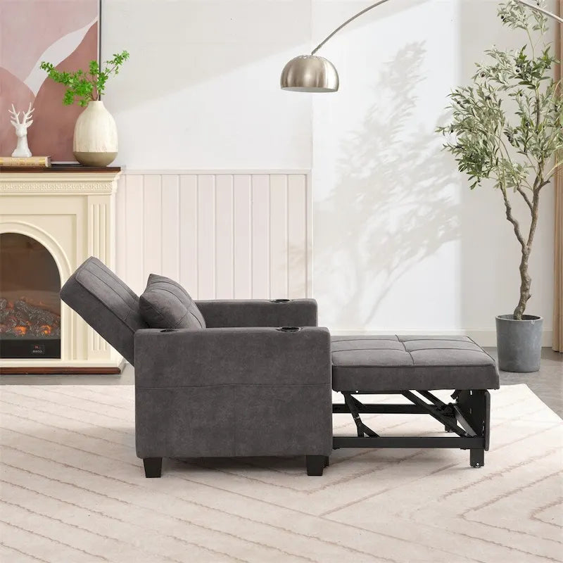Poltrona convertibile futon estraibile 3-in-1 con porte USB