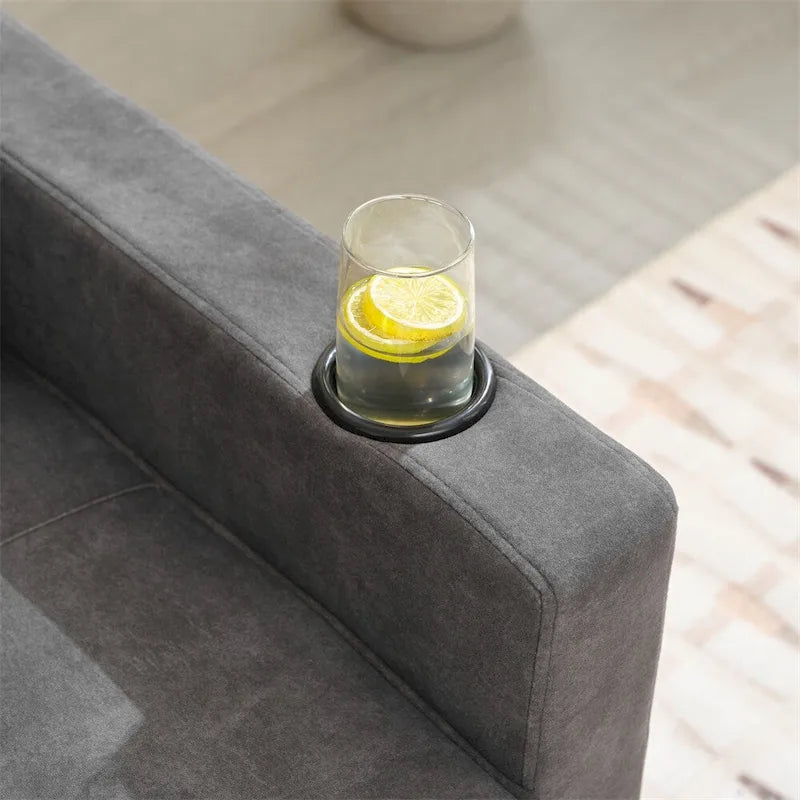 Poltrona convertibile futon estraibile 3-in-1 con porte USB