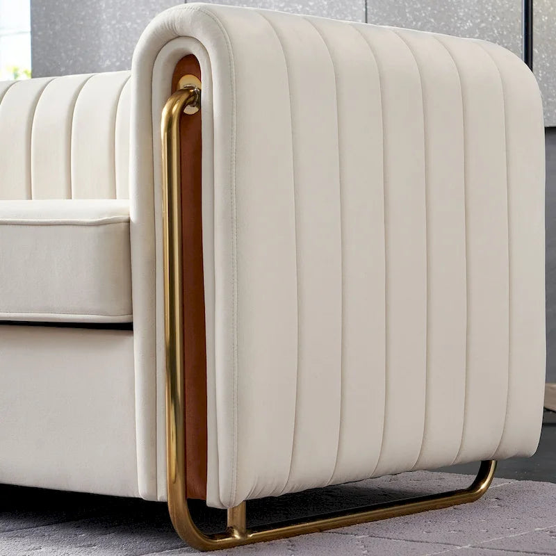 Contemporary Velvet Sofa Couch for Living Room