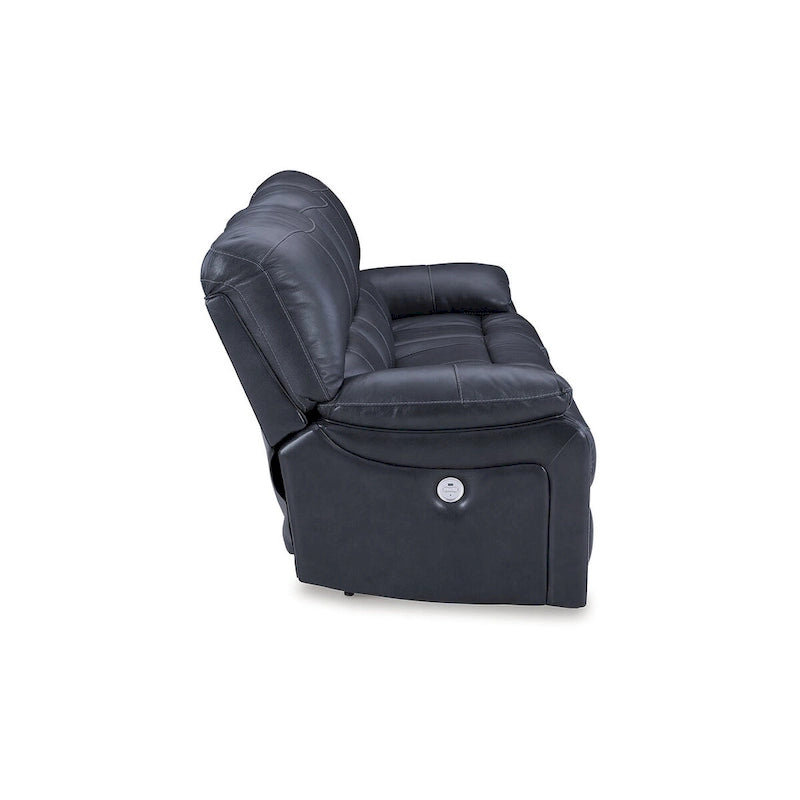 Signature Design by Ashley Leesworth Blue Power Reclining Sofa - 88W x 41D x 41H