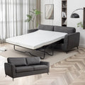 Divano letto Luna in ecopelle con materasso in memory foam